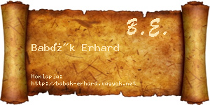 Babák Erhard névjegykártya